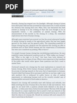 cloning essay conclusion ethical issues in animal cloning ppt